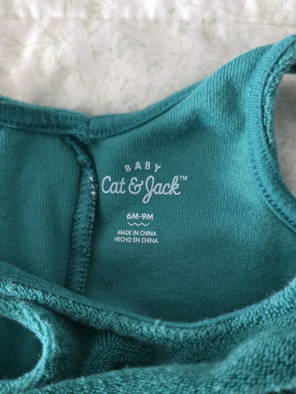 Cat & Jack Teal Baby Terry Cloth Romper